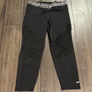 Nike Black Pro Leggings with Mesh Detail